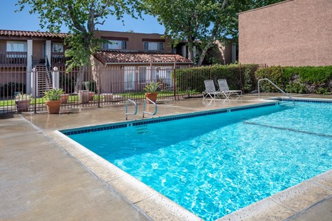 the swimming pool at the apartments for rent